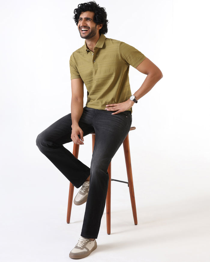 Khaki Textured Polo - Tomb