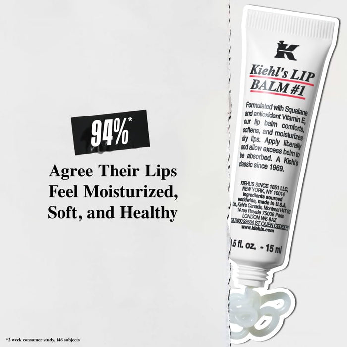 Kiehl's Lip Balm No 1 Moisturising Clear Lip Treatment, With Squalane