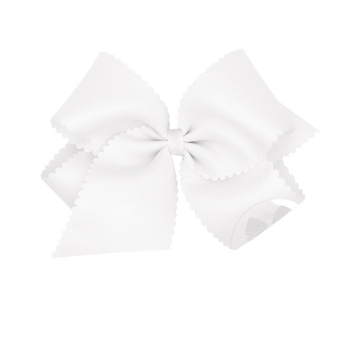 King Grosgrain Hair Bow Scalloped Edge