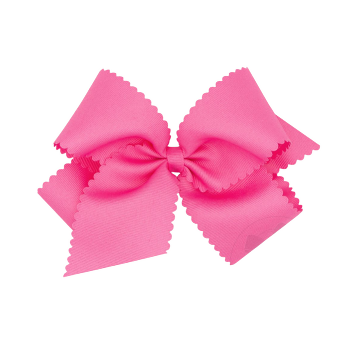 King Grosgrain Hair Bow Scalloped Edge