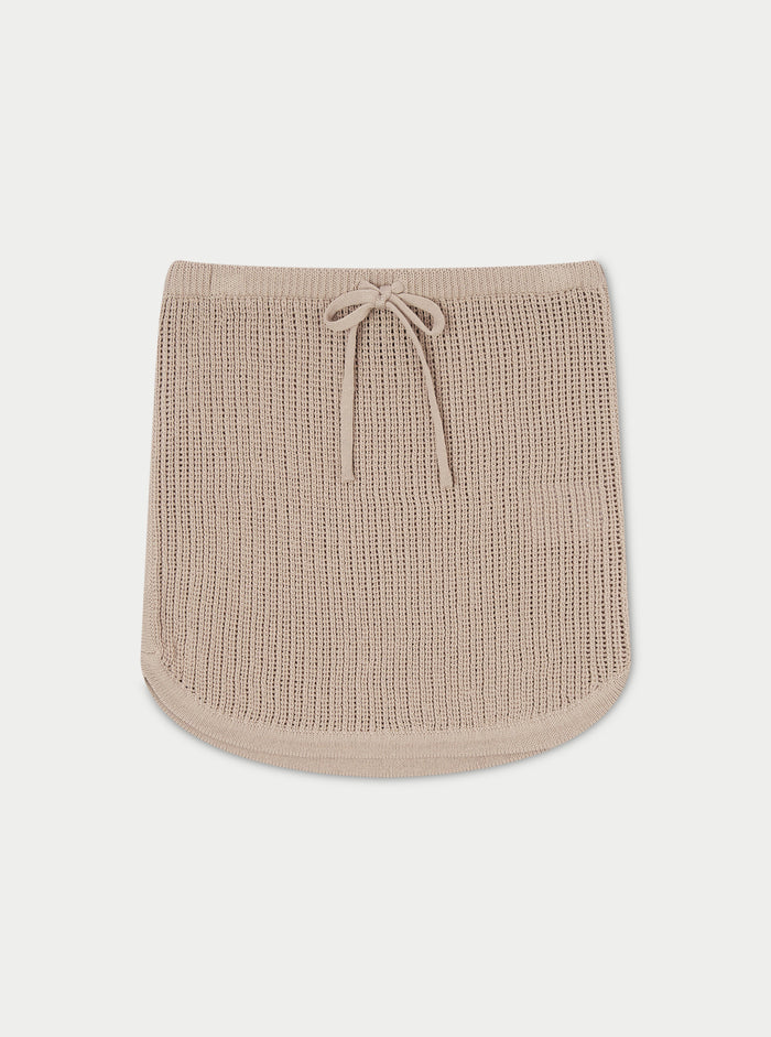 KNITTED SKIRT - BEIGE