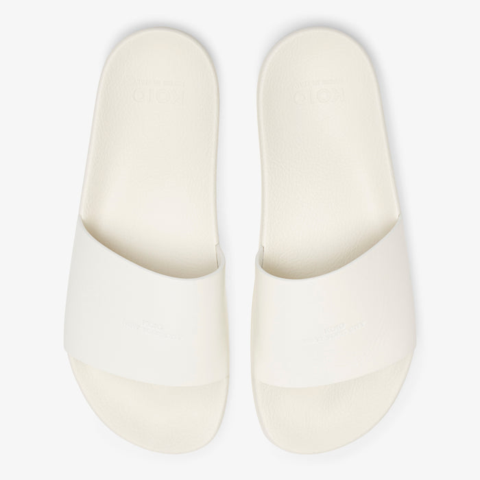 Packshot image of the KOIO Elba Slide - Leather in White