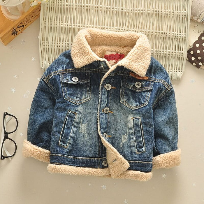 Korean Style Baby Winter Jacket | Thickened Baby Fur Collar Coat