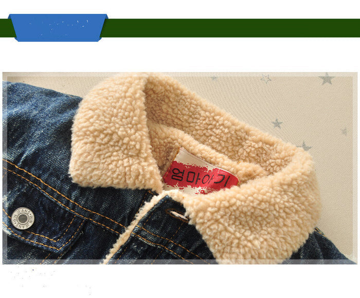 Korean Style Baby Winter Jacket | Thickened Baby Fur Collar Coat