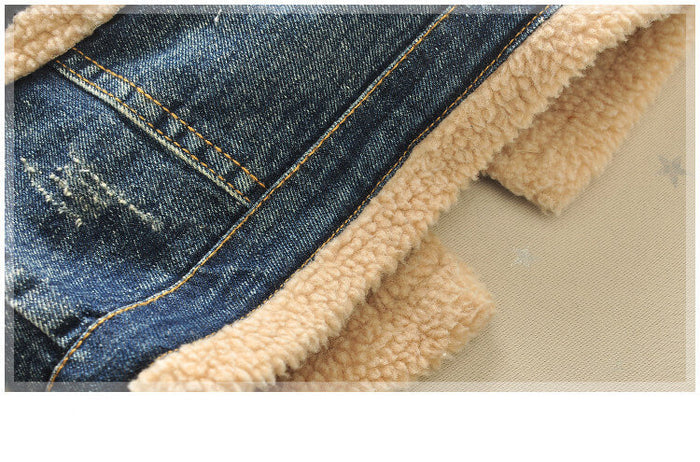Korean Style Baby Winter Jacket | Thickened Baby Fur Collar Coat