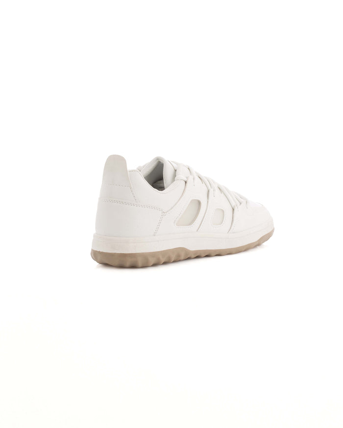 Lace-Up Leather Chunky Sneakers