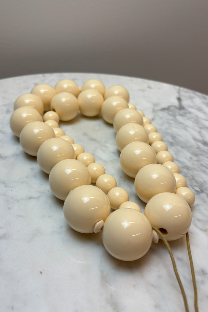 Large Cream Beaded Necklace image 1
