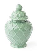 Large Textured Ginger Jar - Green