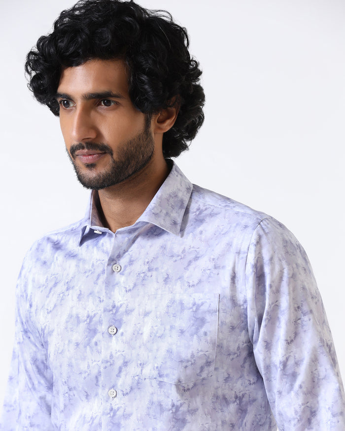 Lavender Abstract Printed Shirt - Piano