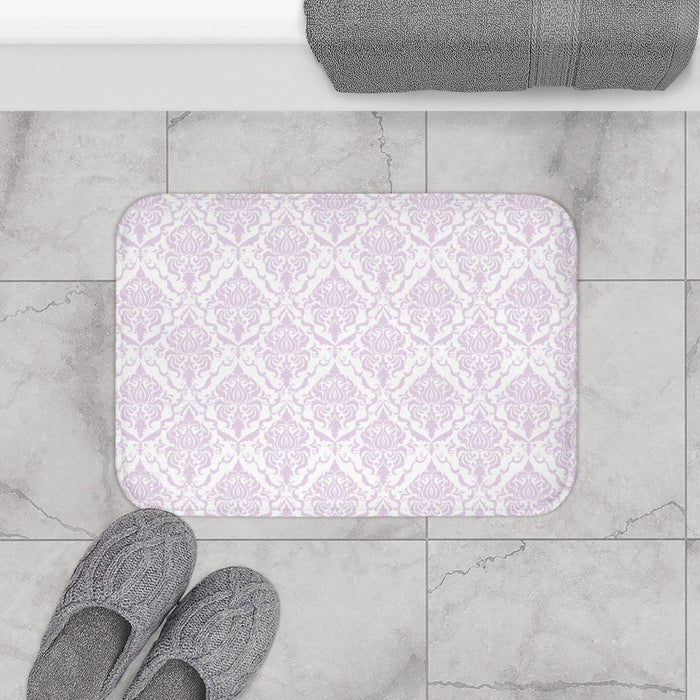Lavender Damask Bath Mat, Vintage Bath Rug, Traditional Bath Mat, Bathtub Mat, Shower Mat, Bathroom Bath Mat, Bathroom Decor
