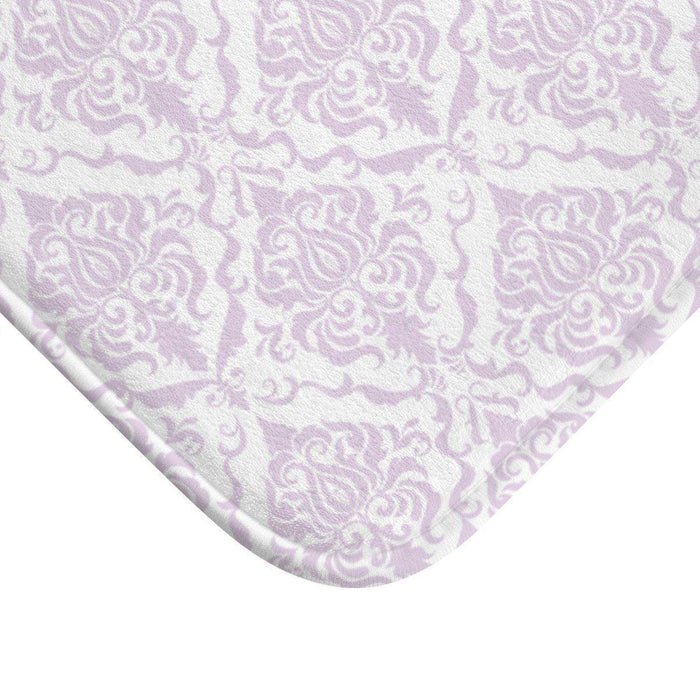Lavender Damask Bath Mat, Vintage Bath Rug, Traditional Bath Mat, Bathtub Mat, Shower Mat, Bathroom Bath Mat, Bathroom Decor