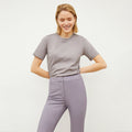 Front image of a woman wearing the Leslie T-Shirt - Pima Cotton in Wisteria | Lead