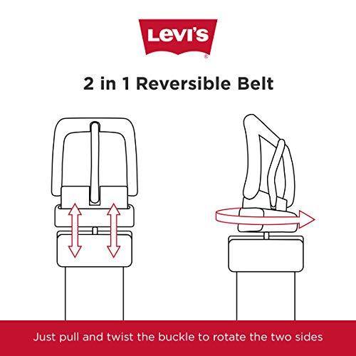 Levi's Men's Reversible Casual Jeans Belt, Brown/Black, 46 (Waist: 44) - foxberryparkproducts