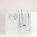 Light Gray Italian Herringbone Throw