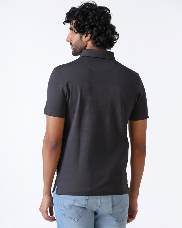 Light Grey Textured Polo - Jap