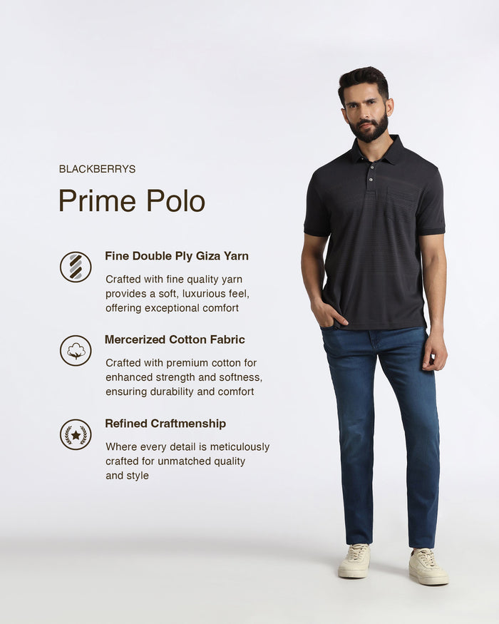 Light Grey Textured Polo - Jap
