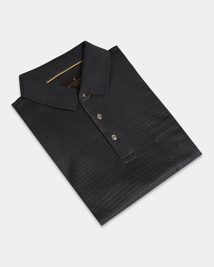 Light Grey Textured Polo - Jap