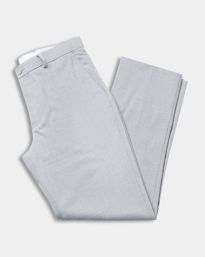 Light Grey Textured Trouser - Marta