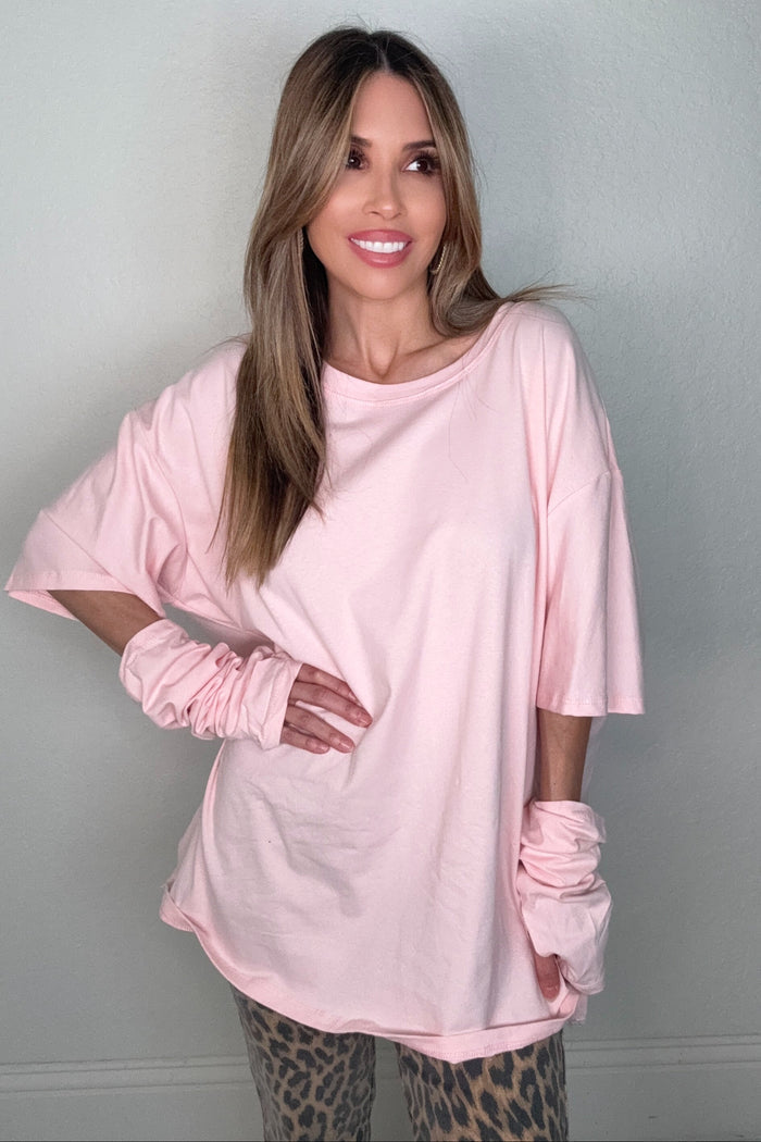 Light Pink Layered Sleeve Top - Born To Glam