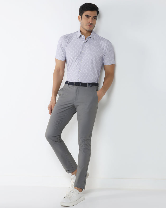 Lilac Half Sleeve TechPro Printed Shirt - Reneos