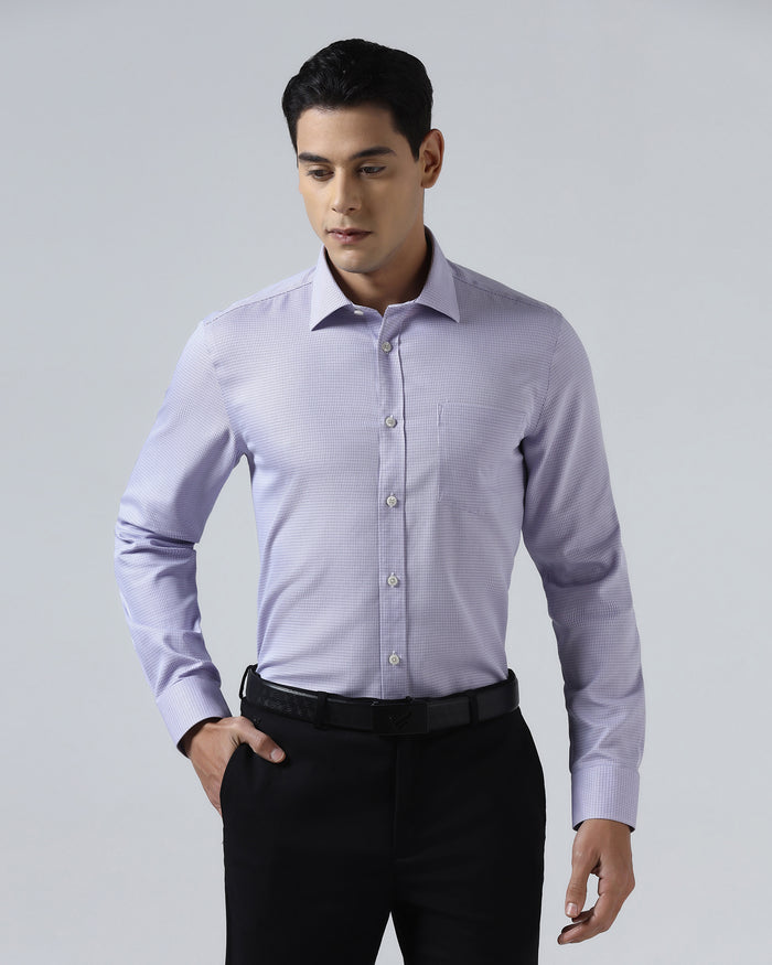 Lilac Non Iron Textured Shirt - Ethan