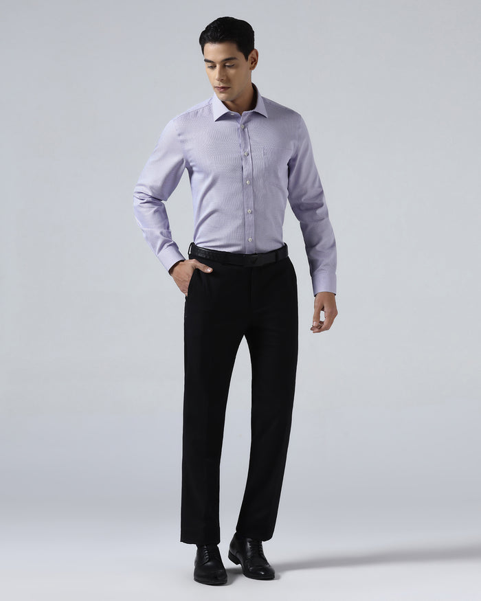 Lilac Non Iron Textured Shirt - Ethan