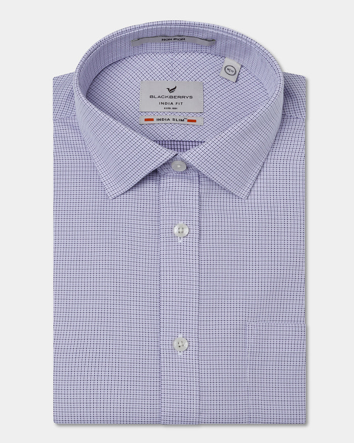 Lilac Non Iron Textured Shirt - Ethan