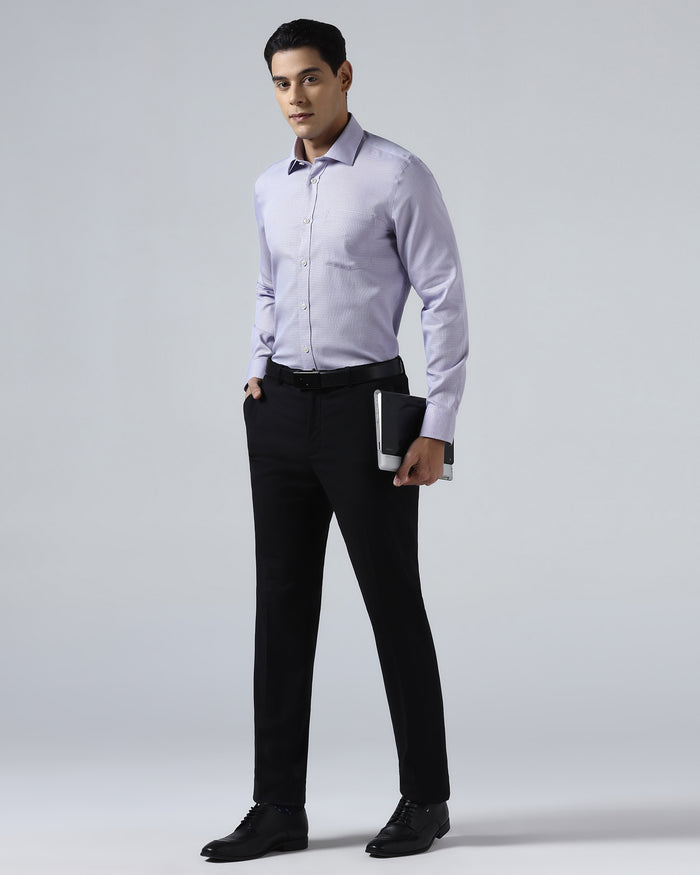 Lilac Non Iron Textured Shirt - Ethan