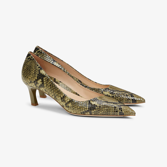 Packshot image of the Lillian Pump in Olive / Black | Lead