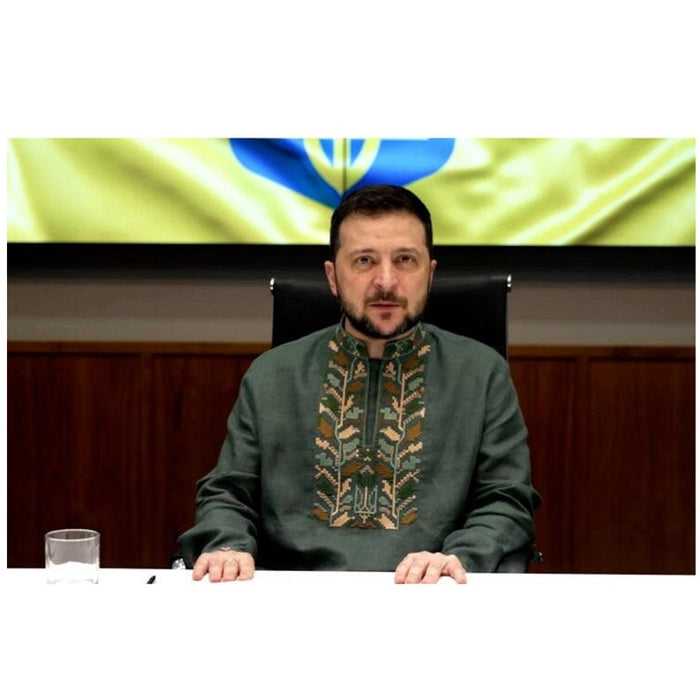 Linen Vyshyvanka Shirt "PRESIDENT"