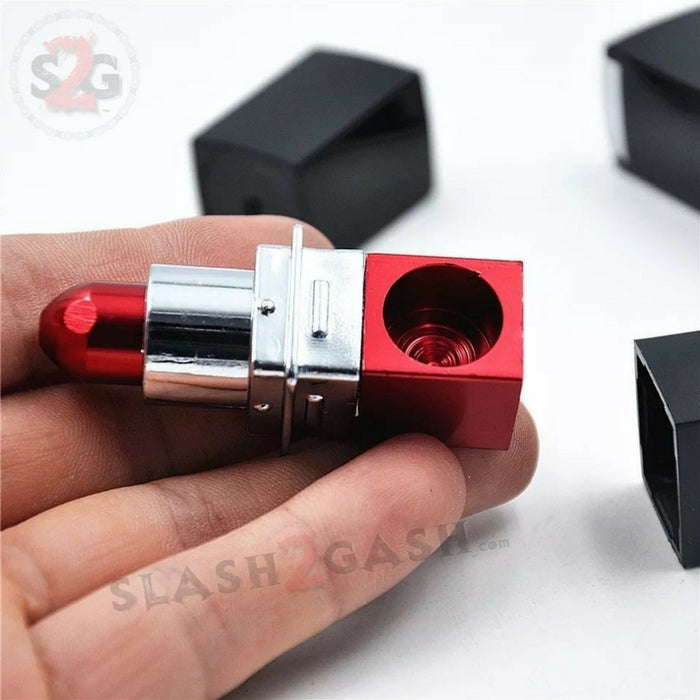 Lipstick Pipe Smoking Tobacco Conceal Metal Bowl - Hidden Pipe