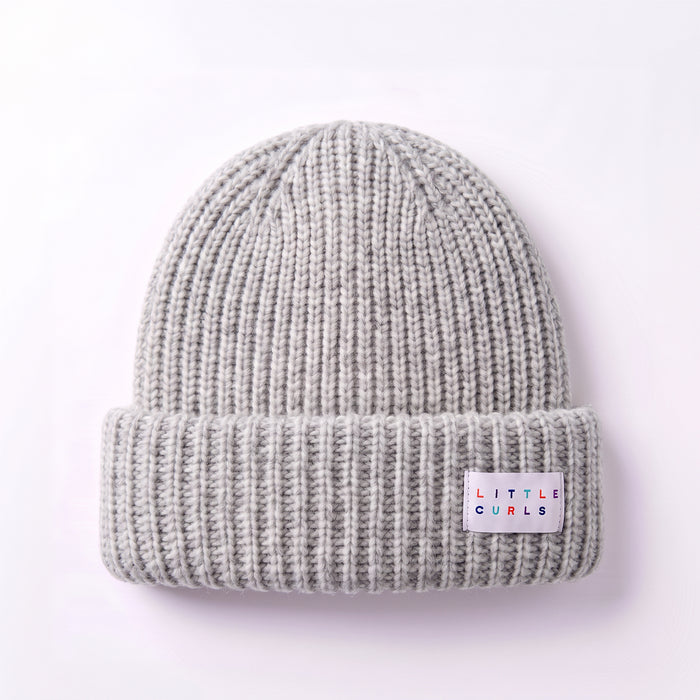 Little Curls Grey Super Soft Satin-Lined Beanie - Only Curls
