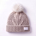 Little Curls Ivory Cable Knit Satin-Lined Beanie - Only Curls