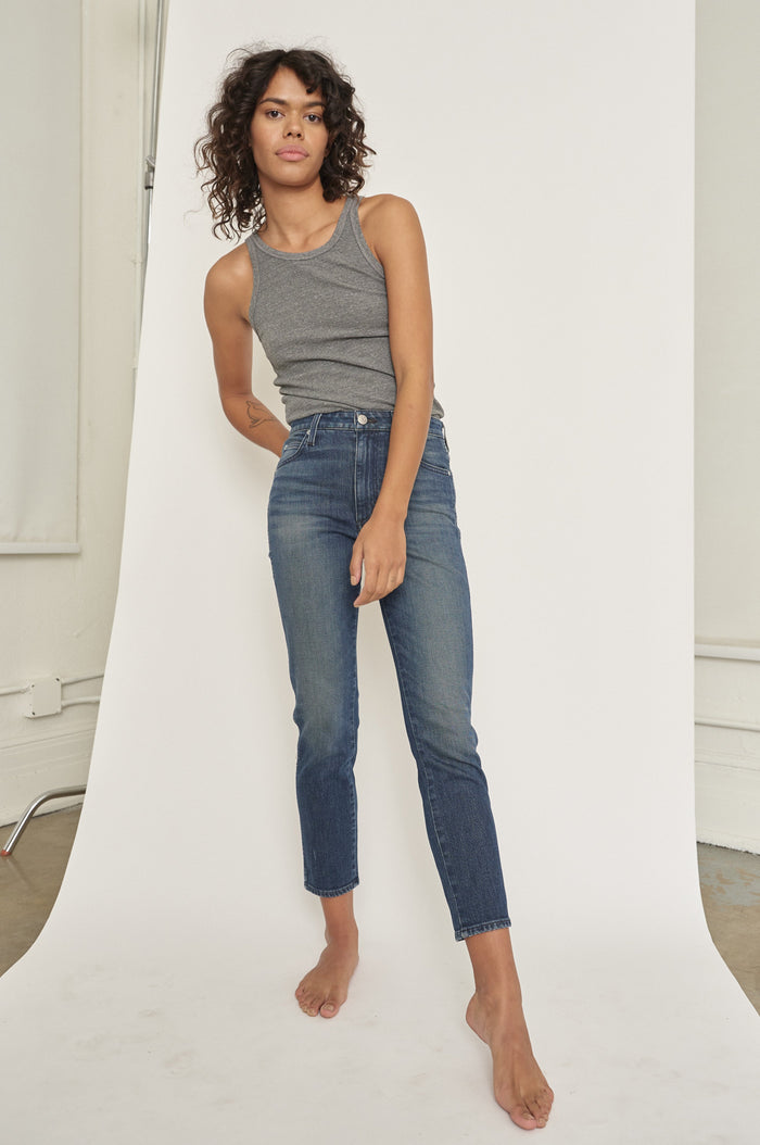 Long Rib Tank - Heather Grey