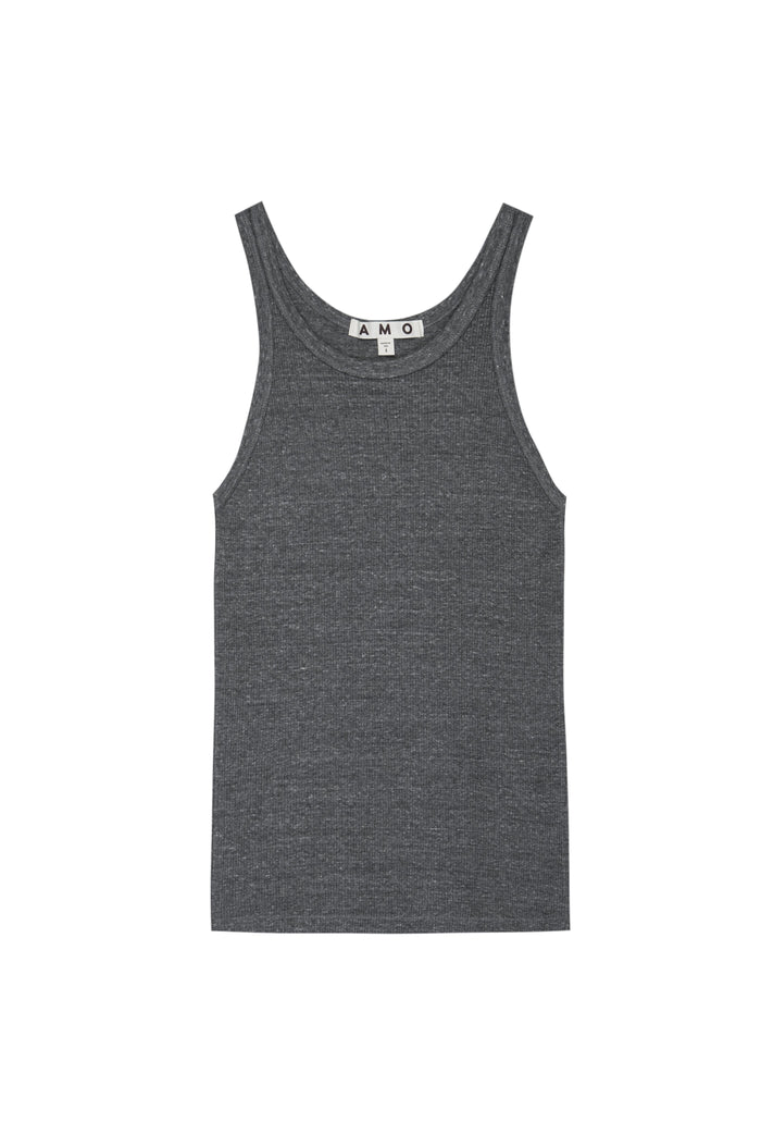 Long Rib Tank - Heather Grey