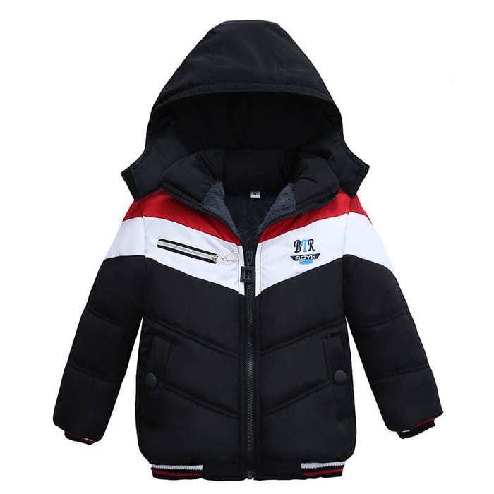Long Sleeved Hooded Padded Jacket For Boys | Long Sleeve Boys Jacket