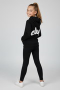 Luna Girls Leggings & Hoodie Set - Black