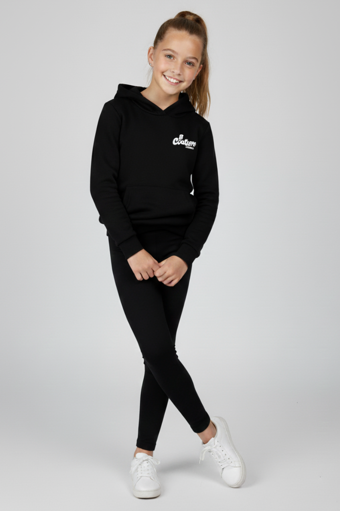 Luna Girls Leggings & Hoodie Set - Black