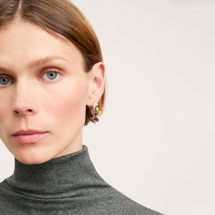 image of a woman wearing the marilee earrings
