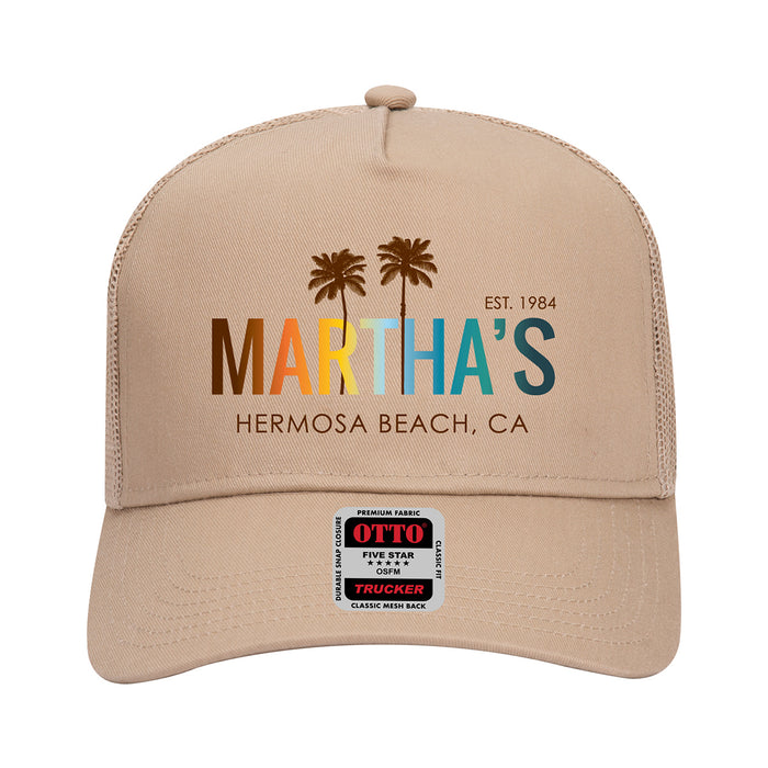 Martha's Retro Palms Cap -Khaki