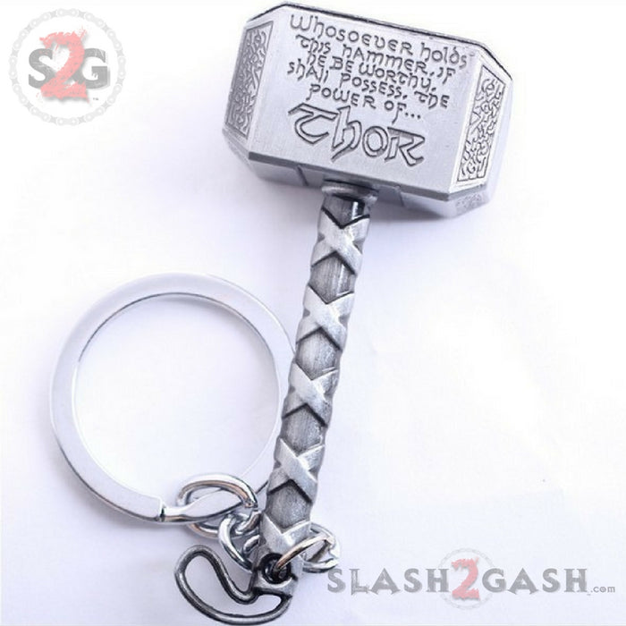 Marvel The Avengers Thor Thor's Hammer Metal Keyring Silver Keychain