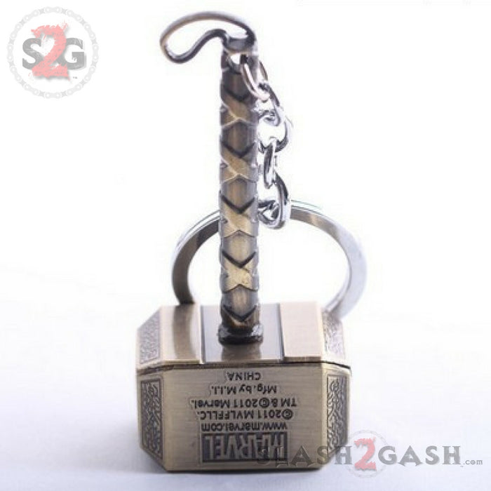 Marvel The Avengers Thor Thor's Hammer Metal Keyring Bronze Keychain