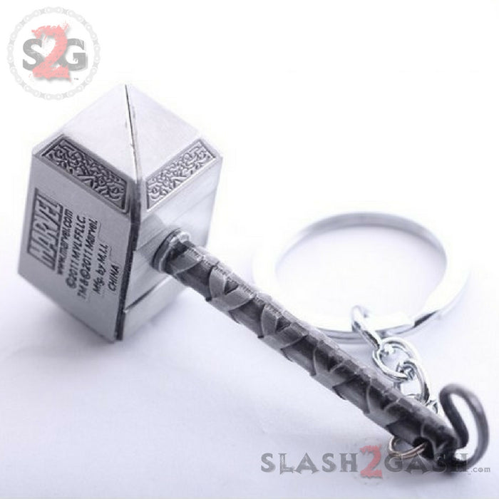 Marvel The Avengers Thor Thor's Hammer Metal Keyring Silver Keychain