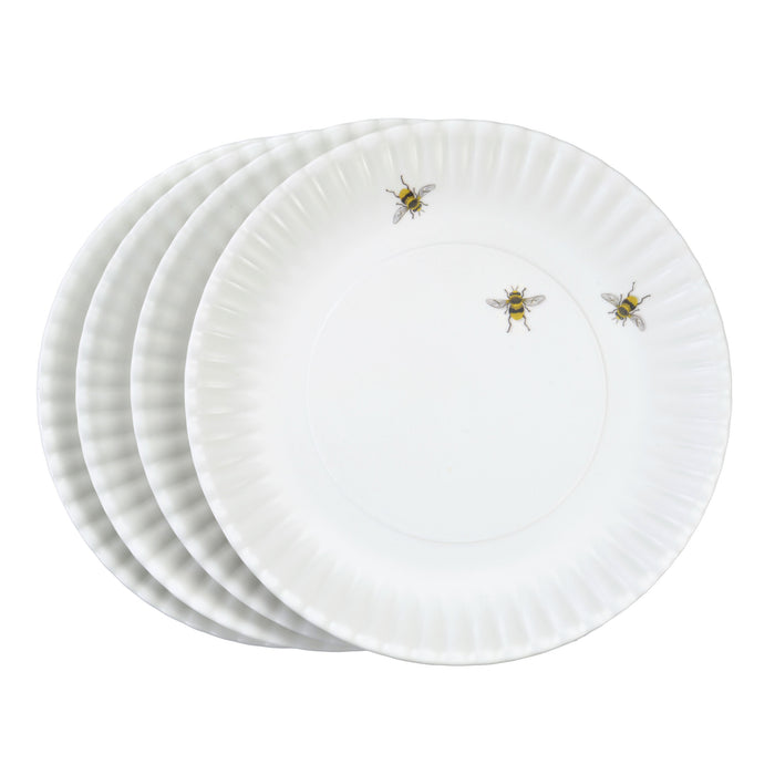 Mary Lake-Thompson Whimsical Bees 9" Melamine Dinner Plate, Set of 4