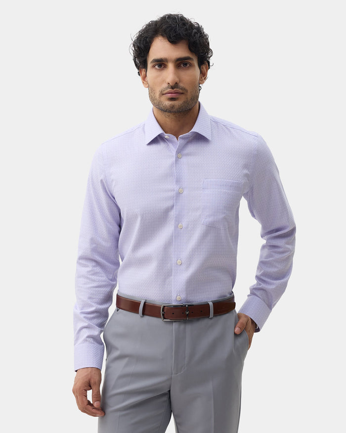 Mauve Non Iron Textured Shirt - Elon
