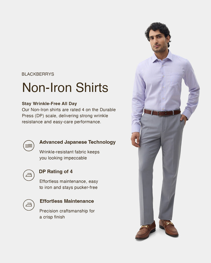 Mauve Non Iron Textured Shirt - Elon