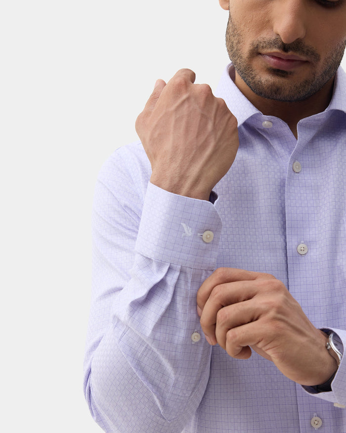Mauve Non Iron Textured Shirt - Elon