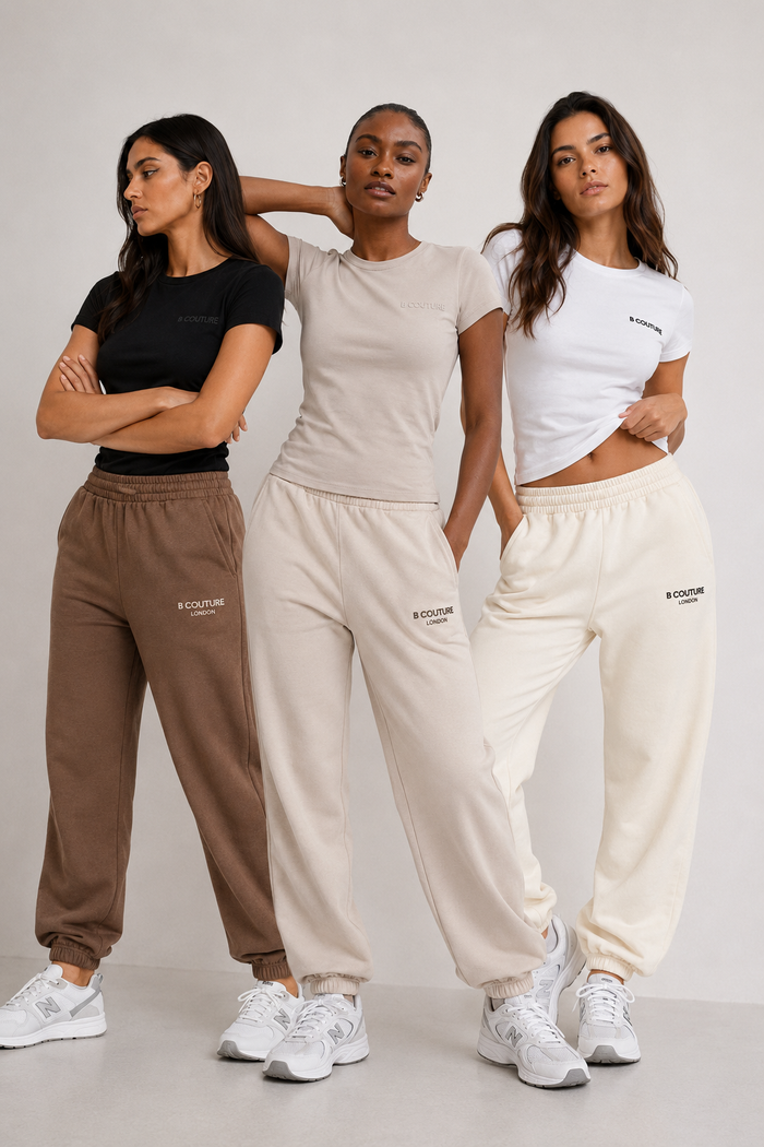 Melia 3-Pack Fleece Joggers - Brown/Beige/Cream