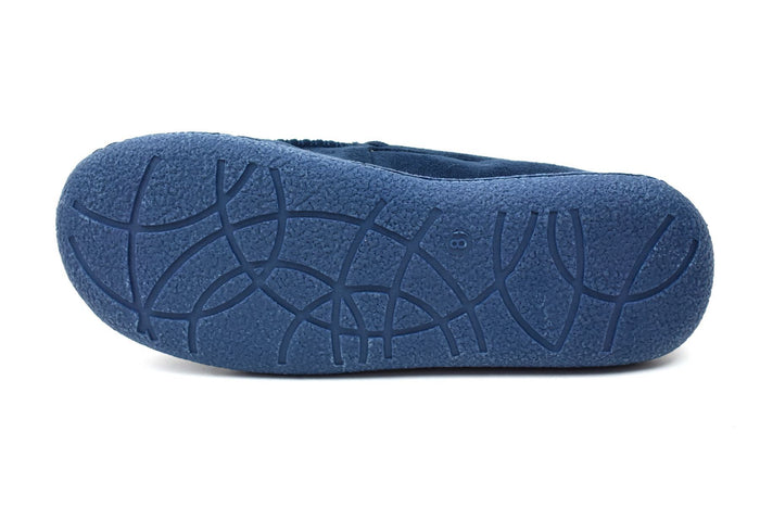 Men's Bow Faux Fur Lined Slippers Navy - foxberryparkproducts