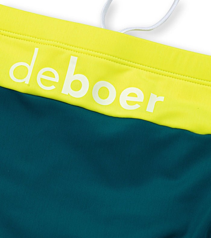men's brief polo/yellow-teal - deboer swim